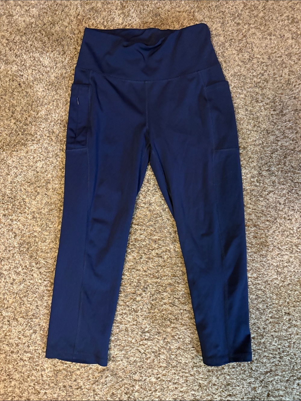 High-Waist Navy leggings with Side Pockets